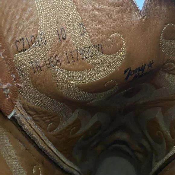 Tony Lama Royal Hornback Caiman Alligator Boots Mens 10 D Brown CZ1010 Exotic - Picture 5 of 9